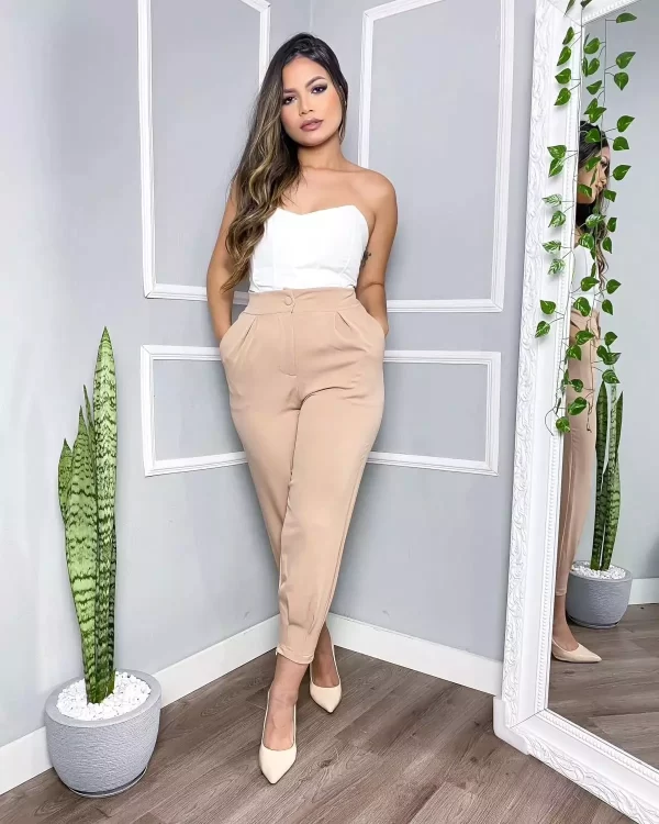 CALÇA CENOURA COM ELÁSTICO